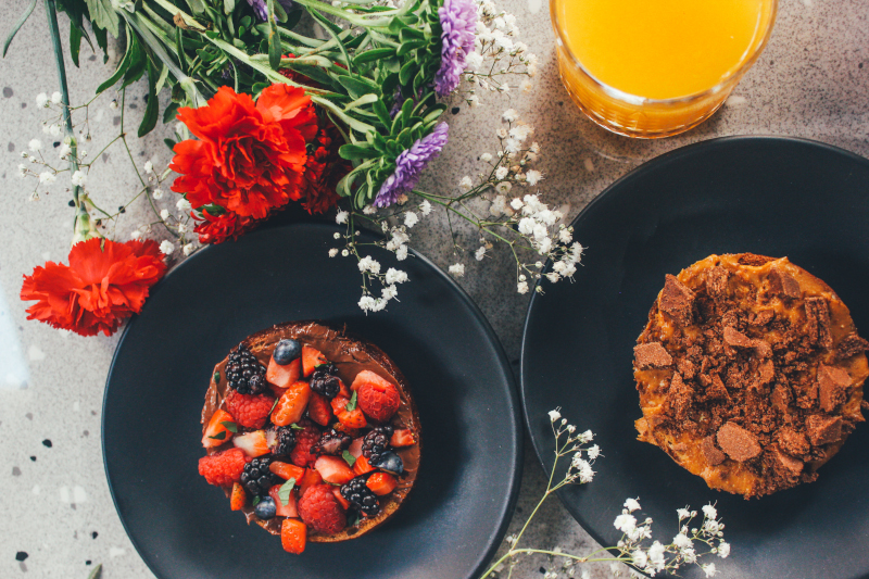Bagle dulce visto desde arriba